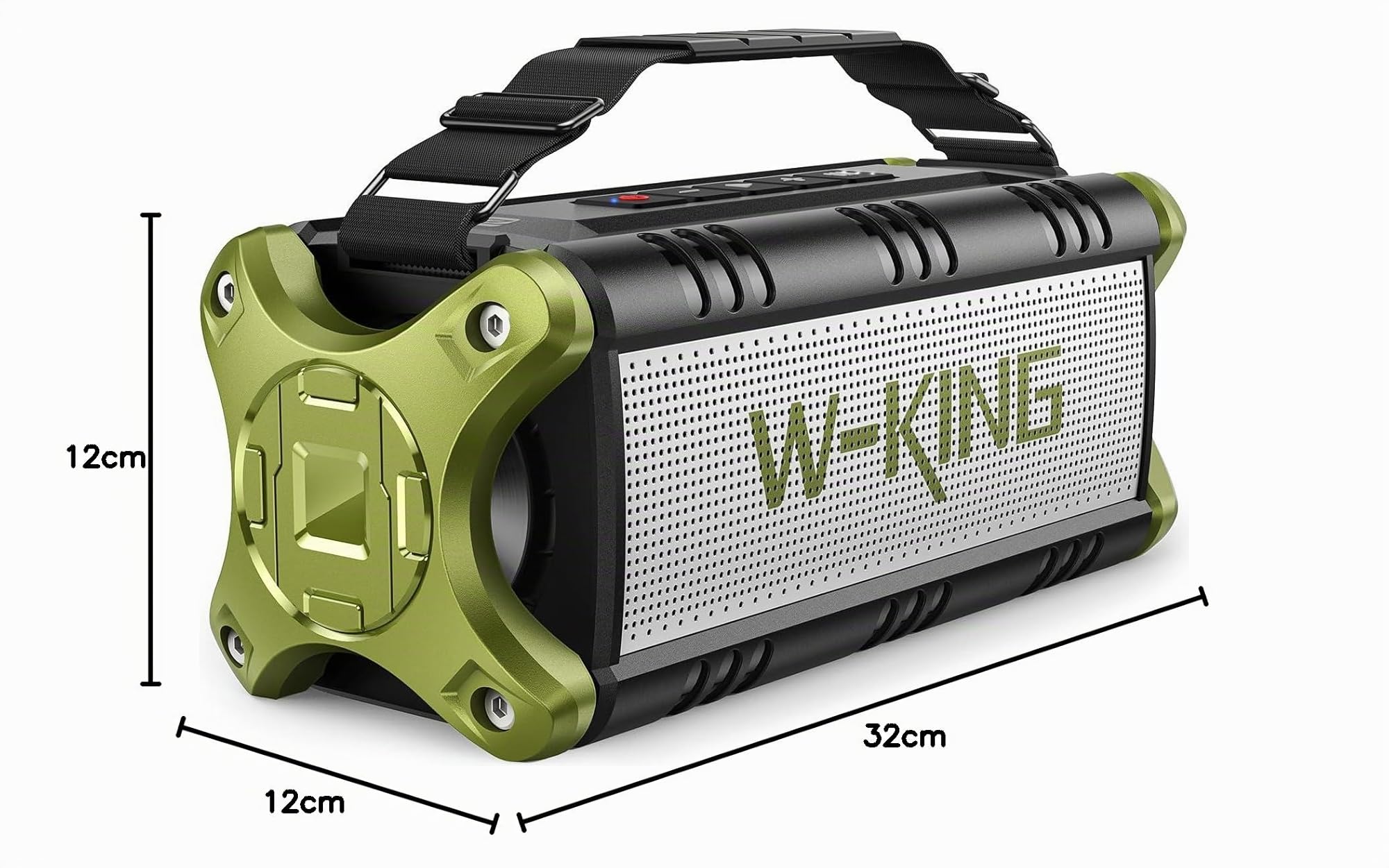 W-KING 90W PICCO Cassa Bluetooth Potente, Portatile Altoparlante Bluetooth Boombox, IPX6 Impermeabile Speaker, 50W Bassi Ricchi, HiFi Stereo Audio, 40 Ore,Powerbank,EQ,NFC,TF,AUX Campeggio Spiaggia
