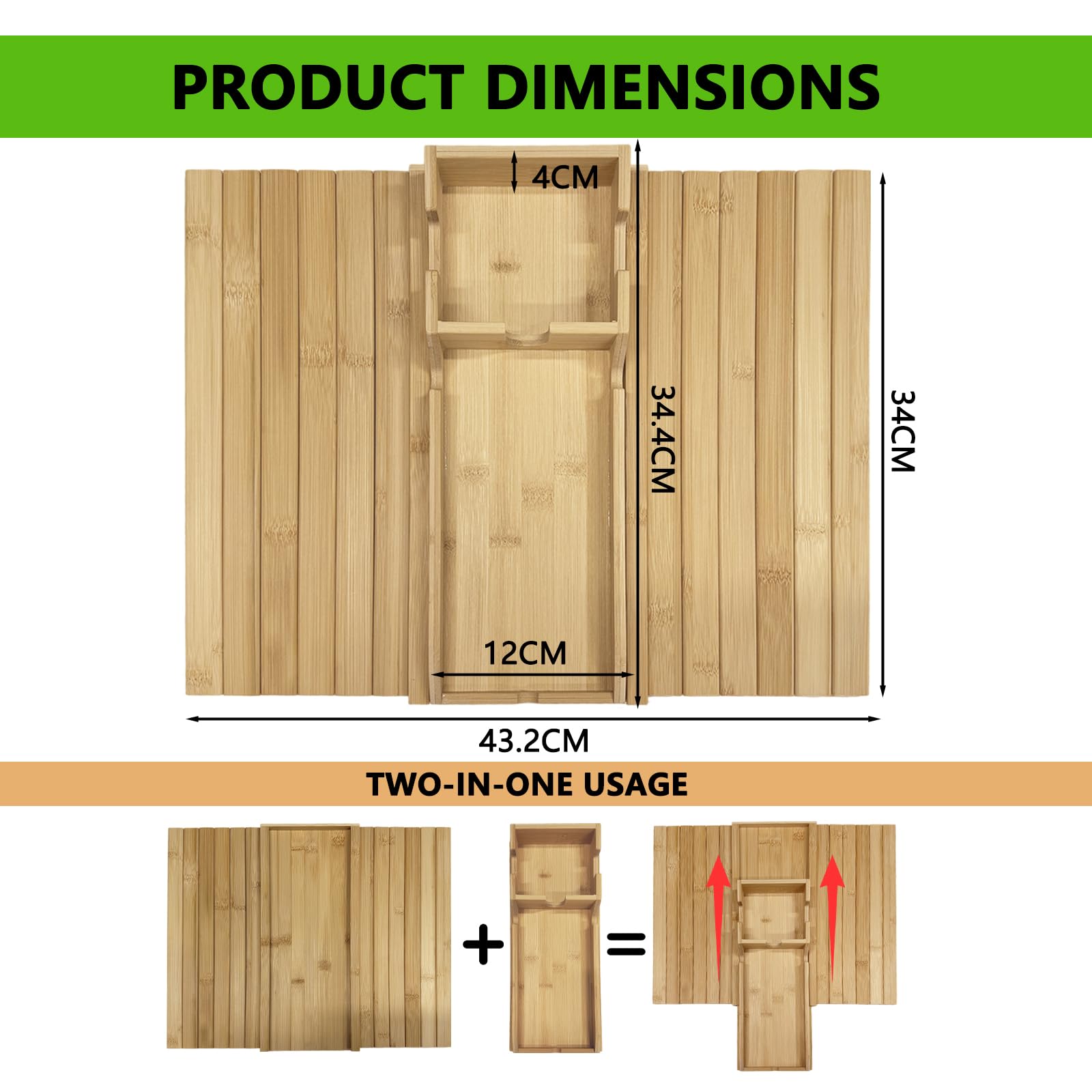 Vassoio in Legno per Bracciolo con Vassoio Magnetico Rimovibile, Portabicchieri e Slot per Telefono – Organizer Multifunzionale per Divano, Soggiorno e Ufficio