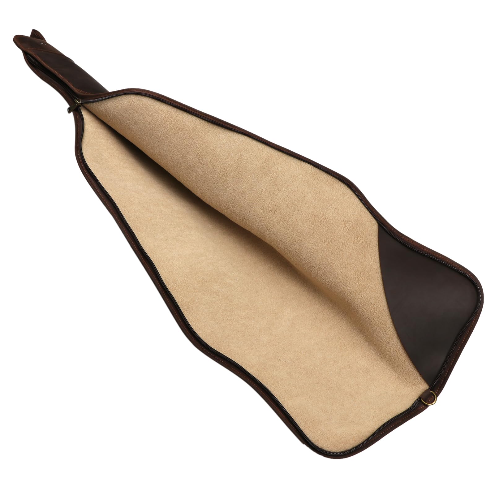 TOURBON Custodia per fucile in vera pelle da 52" Borsa morbida imbottita per fucile con tasca con cerniera e tracolla