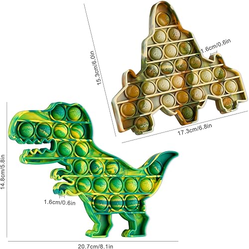 Miniatura 3 de NiHealth Paquete de 2 juguetes sensoriales para ansiedad con burbujas para apretar y reventar, para aliviar el estrés, juguete de silicona para
