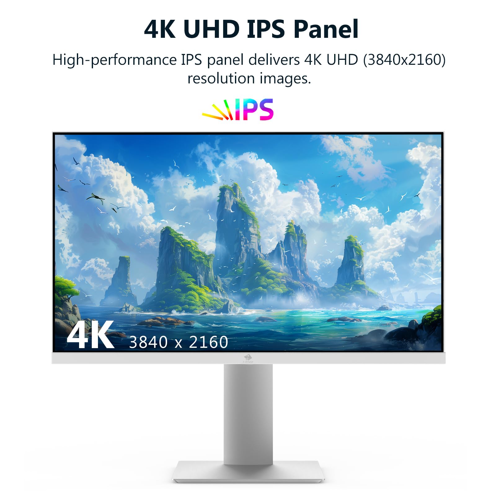 Z-Edge Monitor 27 Pollici IPS 4K (3840x2160), FreeSync, 60 Hz, Monitor UHD Bianco 16:9, 2xHDMI2.0 e 2×DP 1.4, 5 ms, Altezza Regolabile/Verticale/Orizzontale/Girevole, VESA (cavo DP incluso)