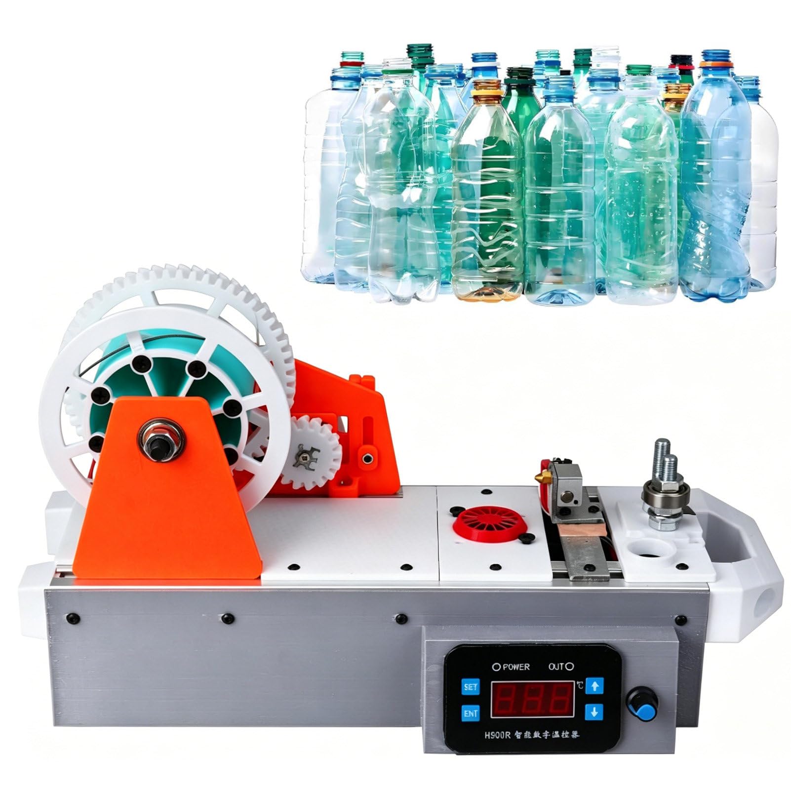 Pvxa 3D Printer Extruder Filament Maker Machine, Desktop Filament Maker Machine, Digital Temperature Control, Recycled PET Bottle Recycler for Families, for DIY Makers Grey