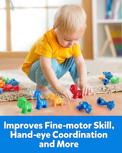 Miniatura 4 de Coogam ABC Animal Alphabet Juego a juego, 26 letras minúsculas mayúsculas, juguete de motricidad fina, juguetes educativos preescolares Montessori