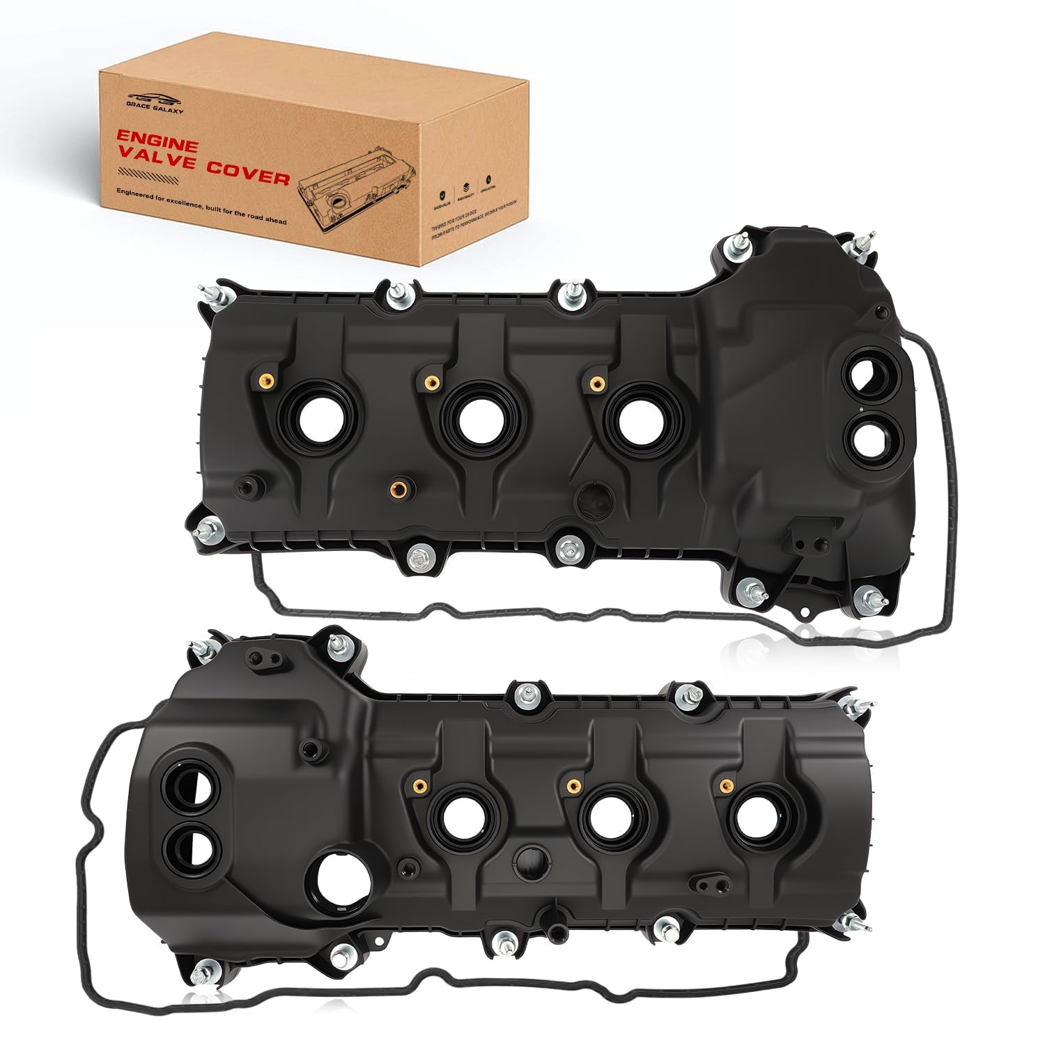 Photo 1 of 1 Set of Engine Valve Cover Kit with Gasket & Bolt Fit for Ford F-150, Explorer, Edge, Transit, Mustang, Taurus, Flex & Lincoln V6 3.5L/3.4L BR3Z6582E BR3Z6582H (Left&Right)