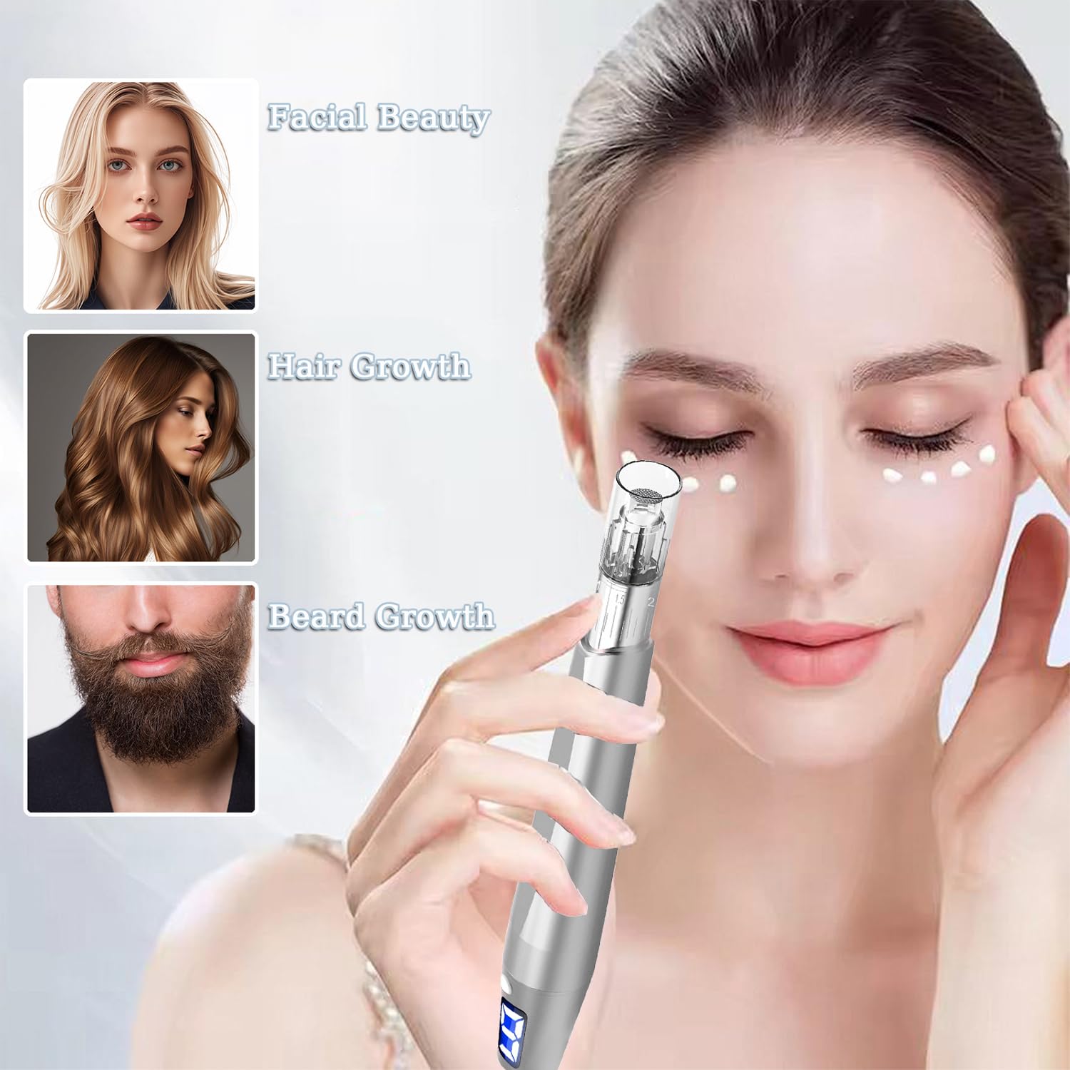 Derma Roller Pen 0.25mm At Home Use, Microneedling Pen Beauty Tool for Hair Face Scalp Beard Skin Care For Men & Women