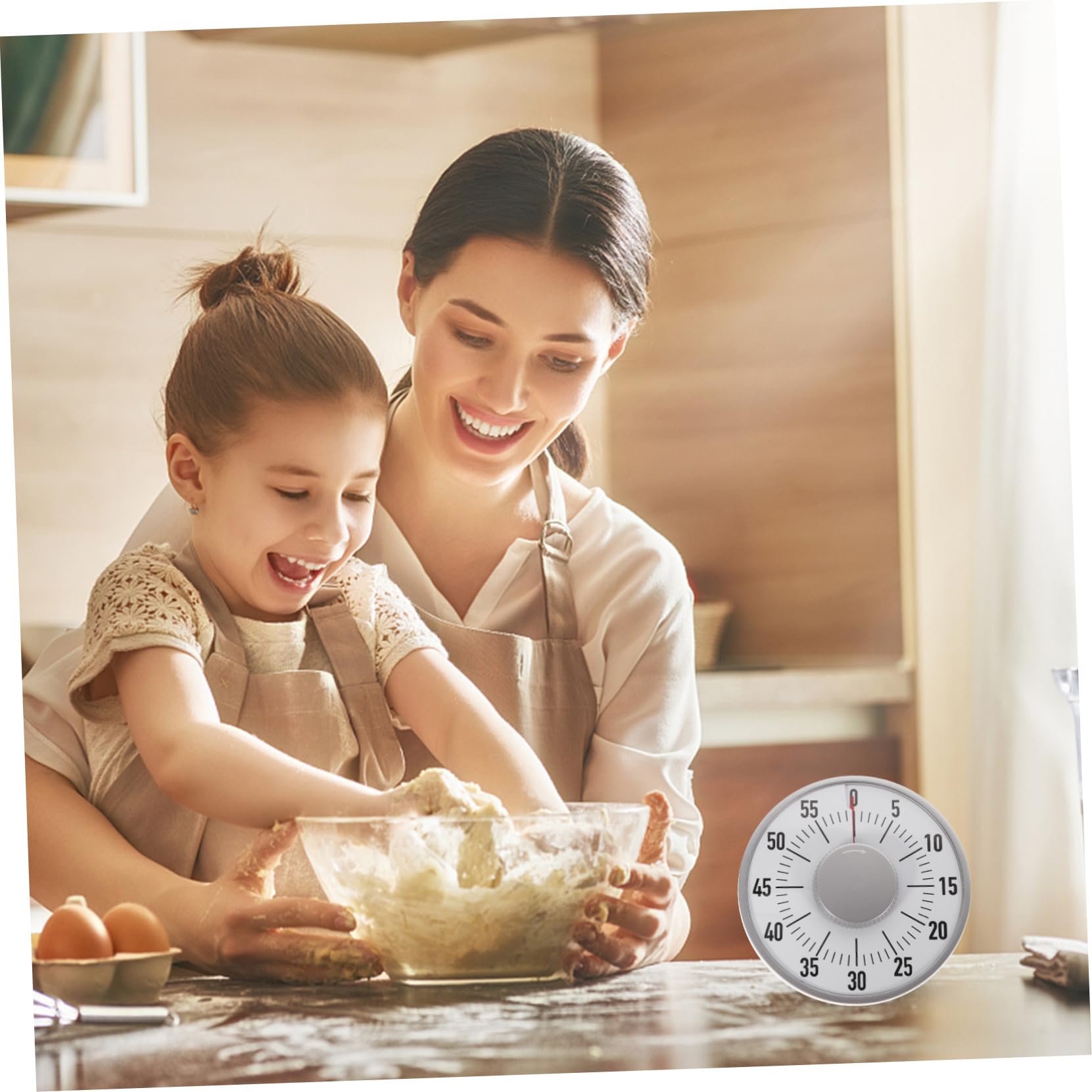 Cabilock Temporizador Mecánico de Cocina para Estudiantes, Cuenta Regresiva y Recordatorio, Abs Blanco, Adecuado para Cocinar y Hornear