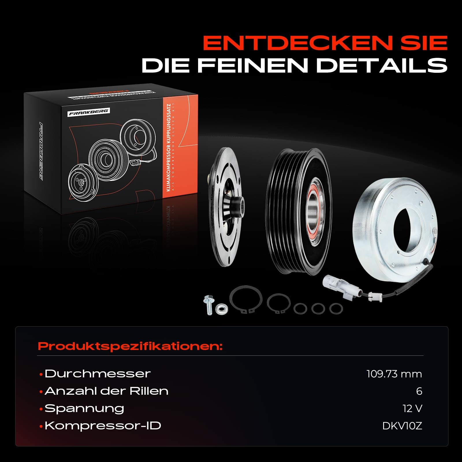 Frankberg Magnetkupplung Klimakompressor Benzin Kompatibel mit Forester SJ Impreza Schrägheck GP Impreza Stufenheck GJ Levorg XV GP Replace# 73111FJ040