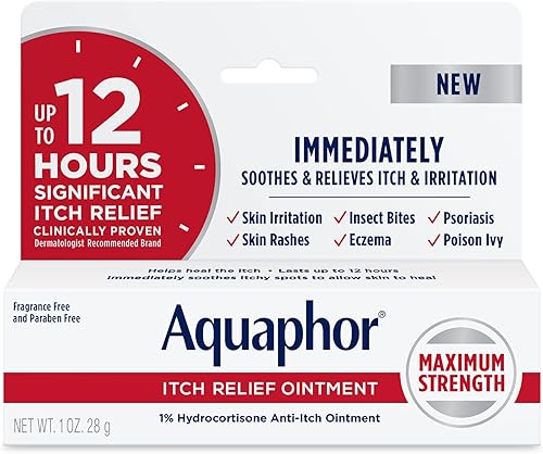 Aquaphor, Pomada para aliviar la picazón 1% hidrocortisona, 1 onza