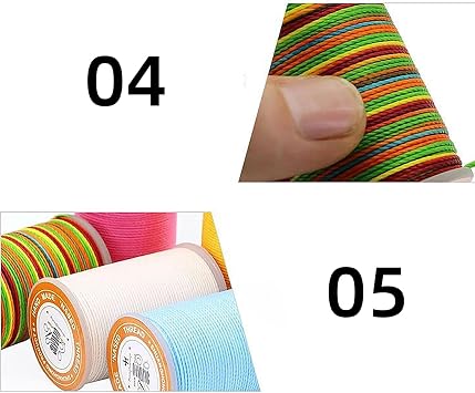 120yds/Roll Polyester Thread Waxed Sewing 0.55mm Round Waxed Cord For Beading Jewelry Making Stitching Colorful Thread