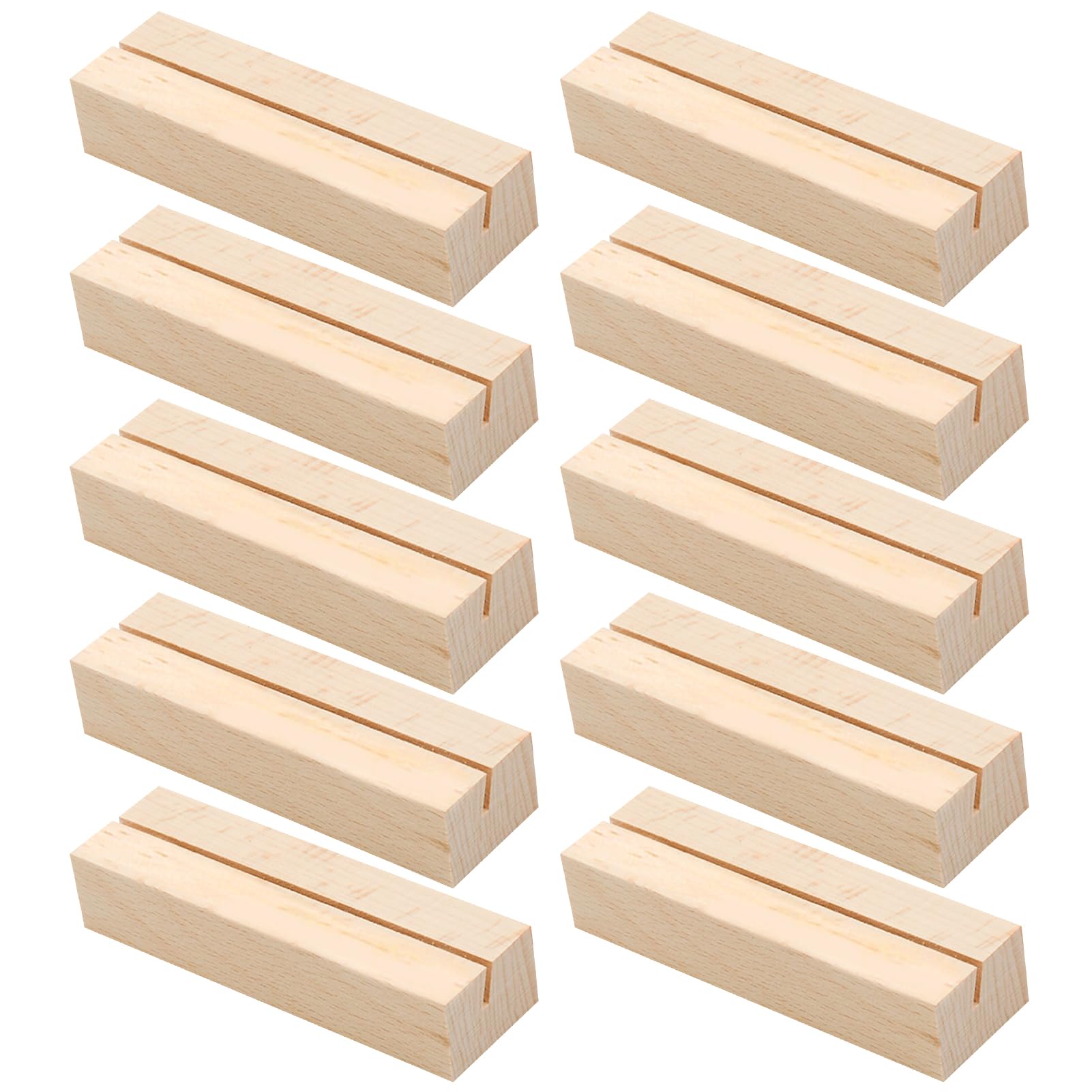 Makloee 10 PCS Wood Card Holders, Place Card Holder, Wooden Table Number Stands Picture Holder Photo Holders