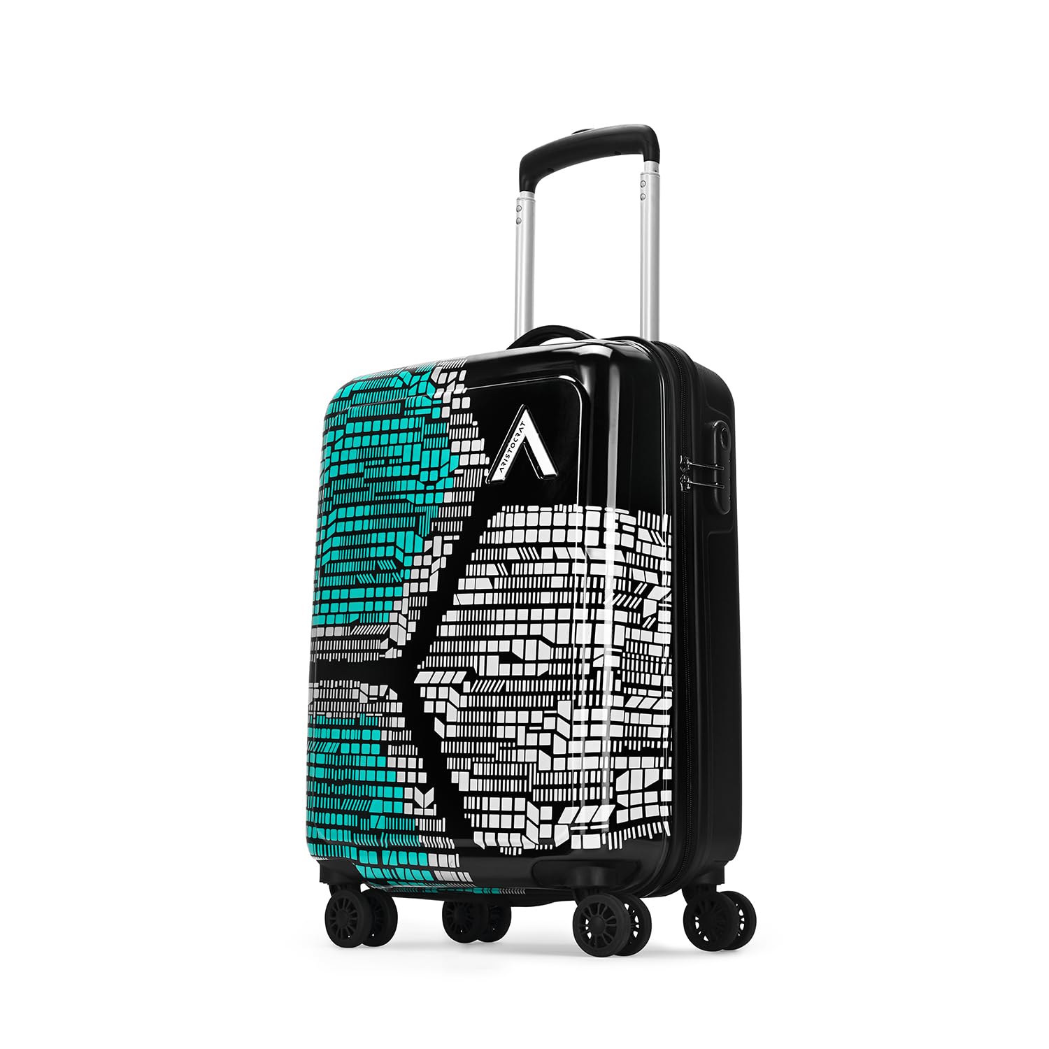 Bruce Cabin Trolley Bag 54cm | Small | Hard Luggage | Smooth 8-Wheel Suitcase | Secure Combination Lock with Sturdy Zipper | Full Fabric Convipack | 5-Year Warranty (Blue)