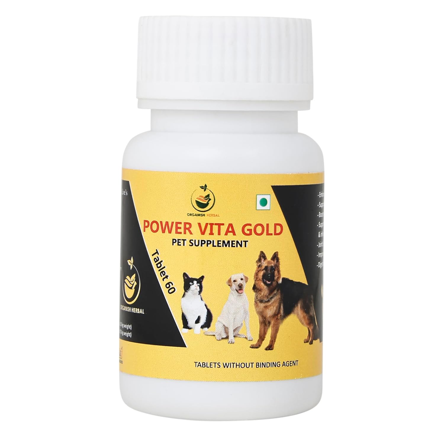 Buy Organish Herbal Power Vita Gold Pet Supplement 60 Tablet, Healthy