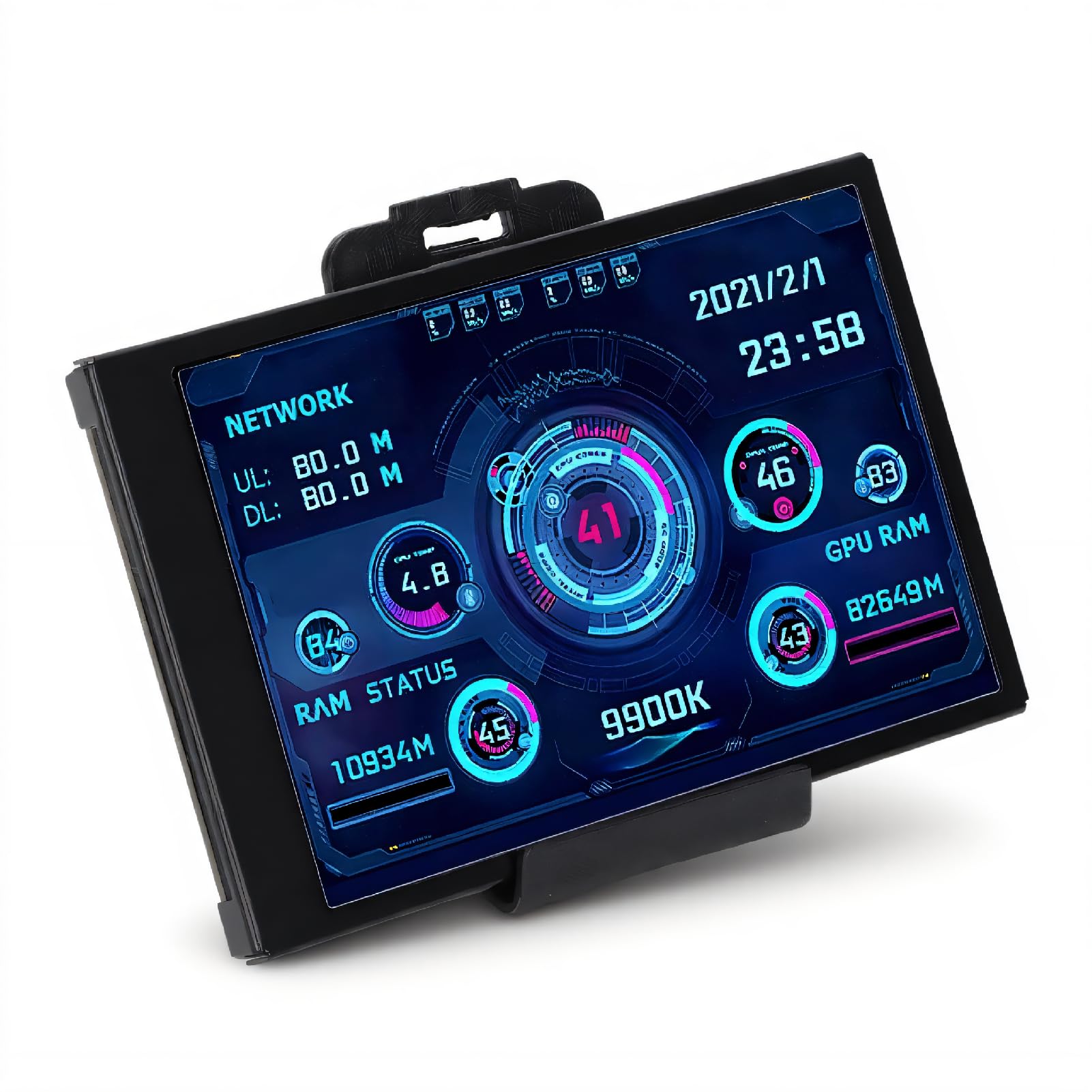 Annadue Moniteur de Température D'ordinateur IPS 3,5 Pouces, Affichage du Panneau de Capteur PC, Moniteur de Données CPU GPU RAM HDD Affichage de la Température de L'ordinateur pour Système Windows