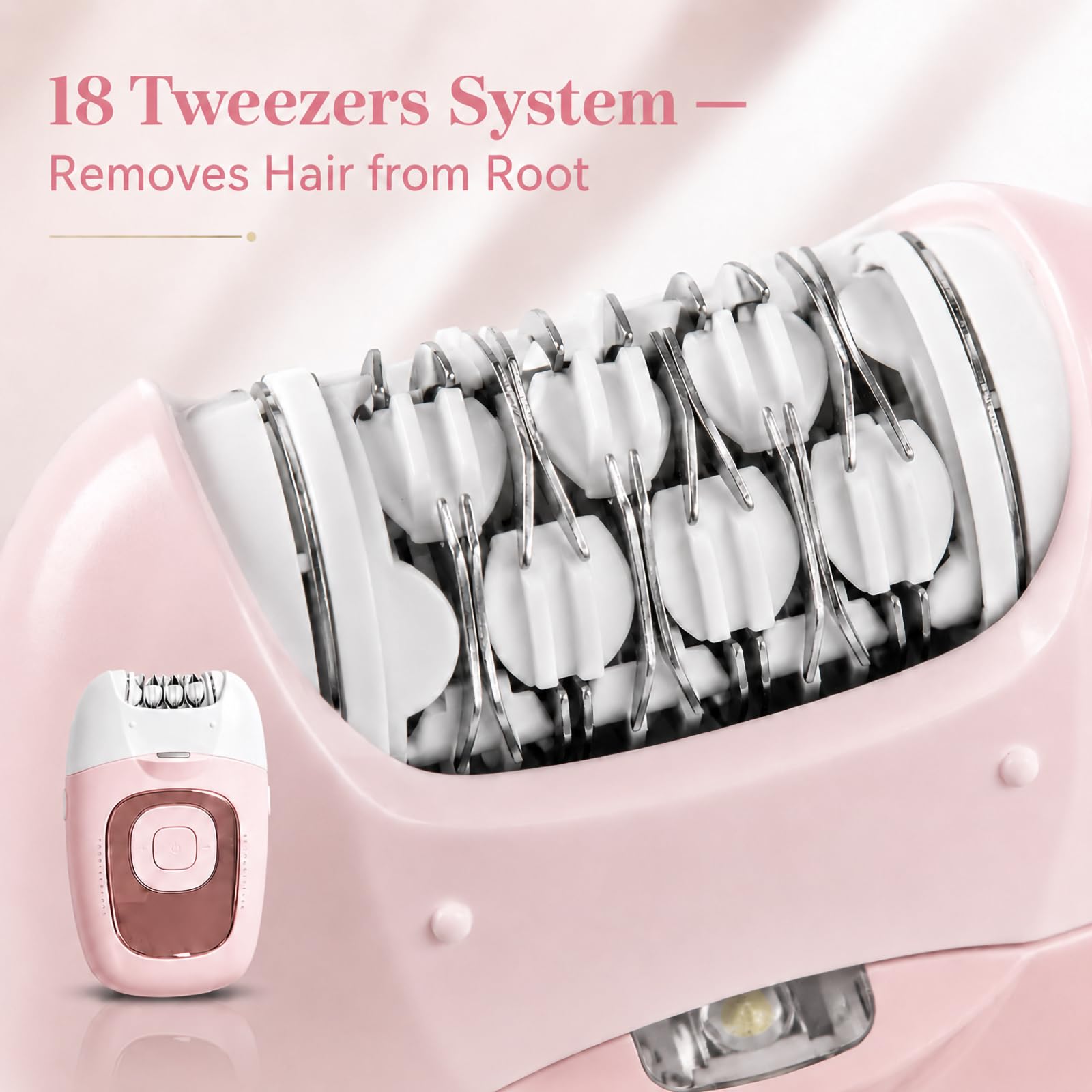 VGR 760 Epilatore elettrico da donna, sistema a 18 pinzette, Rosa