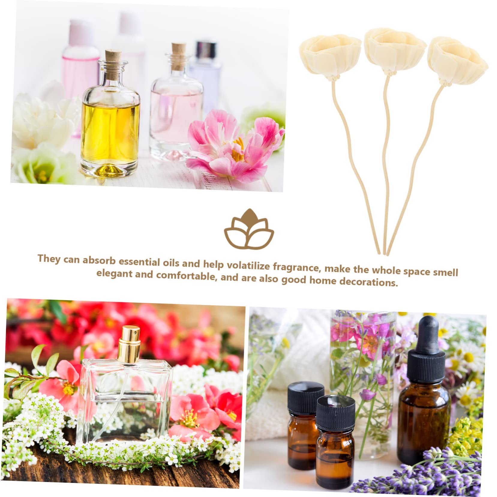POPETPOP 3 Series Varillas Difusoras De Aromas con Flores Decorativas Y Aromáticas para Hogar SPA Y Oficina 10 Piezas*3