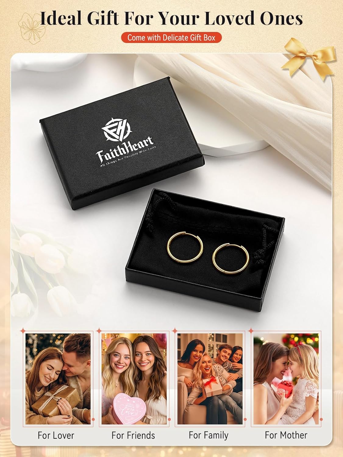 FaithHeart Sterling Silver Huggie Hoop Earrings for Women, Real S925 Hypoallergenic Lightweight Silver/Black/Gold/Rose Gold Huggie Hoops Everyday Sleeper Earring 8/10/12/14/16/18/20mm - Image 7