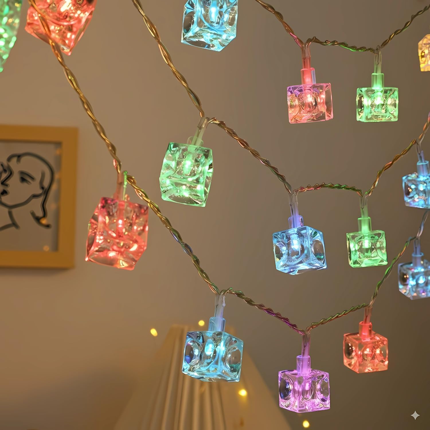 Crystal Ball String Lights - Warm White Glow -11