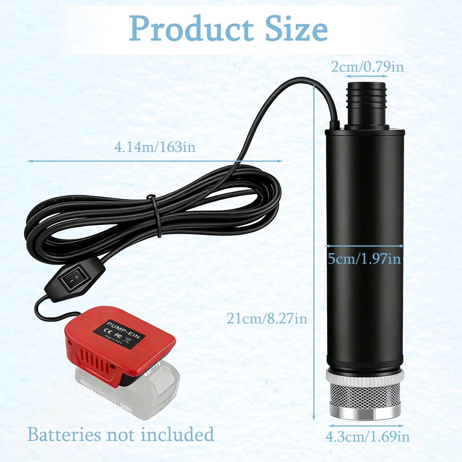 Einhell Bomba De Agua Sumergible Portátil 18V 30 L/Min 15 Ft 120W Para Jardín Tanque Piscina
