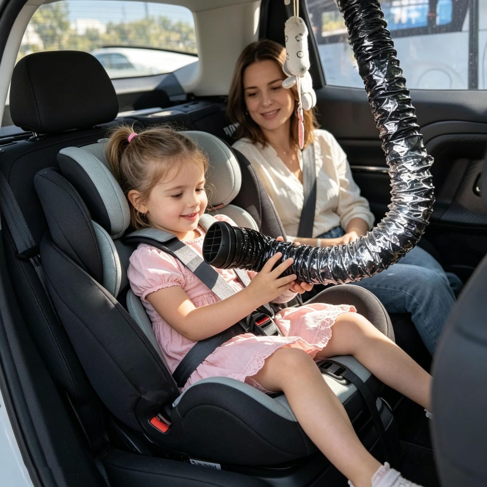 Klimaanlage Auto Extender – Flexibler Schlauch aus PP 1m/3m | Adapter zur Belüftung faltbar mit Düse | Kühlk für Rücksitz Wohnmobil und SUV (3m)