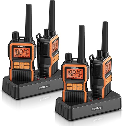 Miniatura 11 de Midd Kacy Walkie Talkies de largo alcance, 60 canales GMRS portátil de caza impermeable radio de 2 vías con 121 códigos de privacidad, alertas 108 -