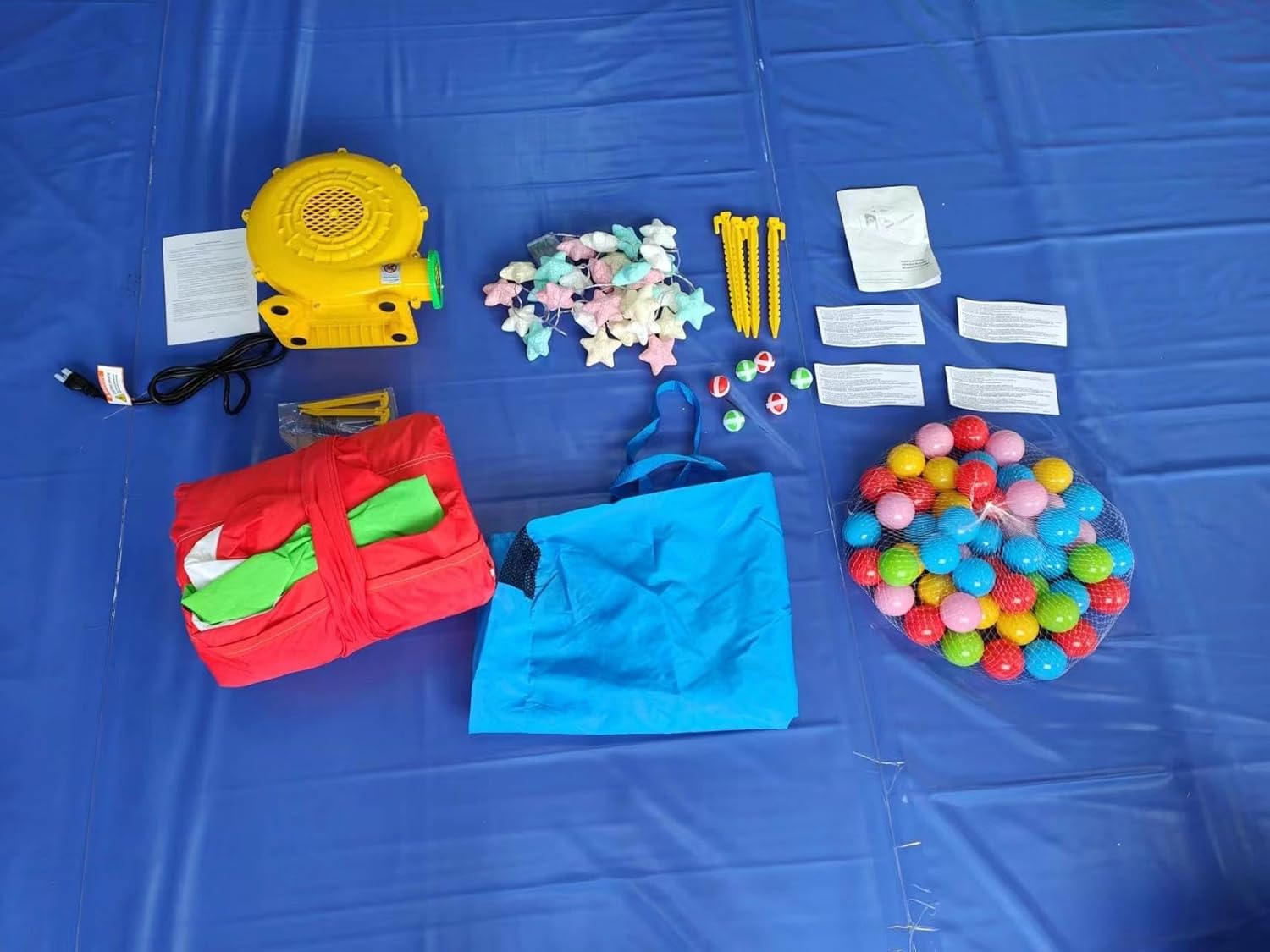 Inflatable Bounce House for Toddler Christmas Bouncy House with Blower Ball Pit Pool Bouncy Castle for Indoor Outdoor Party Birthday Gift 80 x 91 x 55 INCH