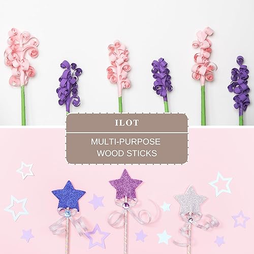 Miniatura 10 de Varillas de madera de 38 x 24 pulgadas, redondas, sin terminar, para manualidades, piruletas, soporte para pasteles, 50 unidades