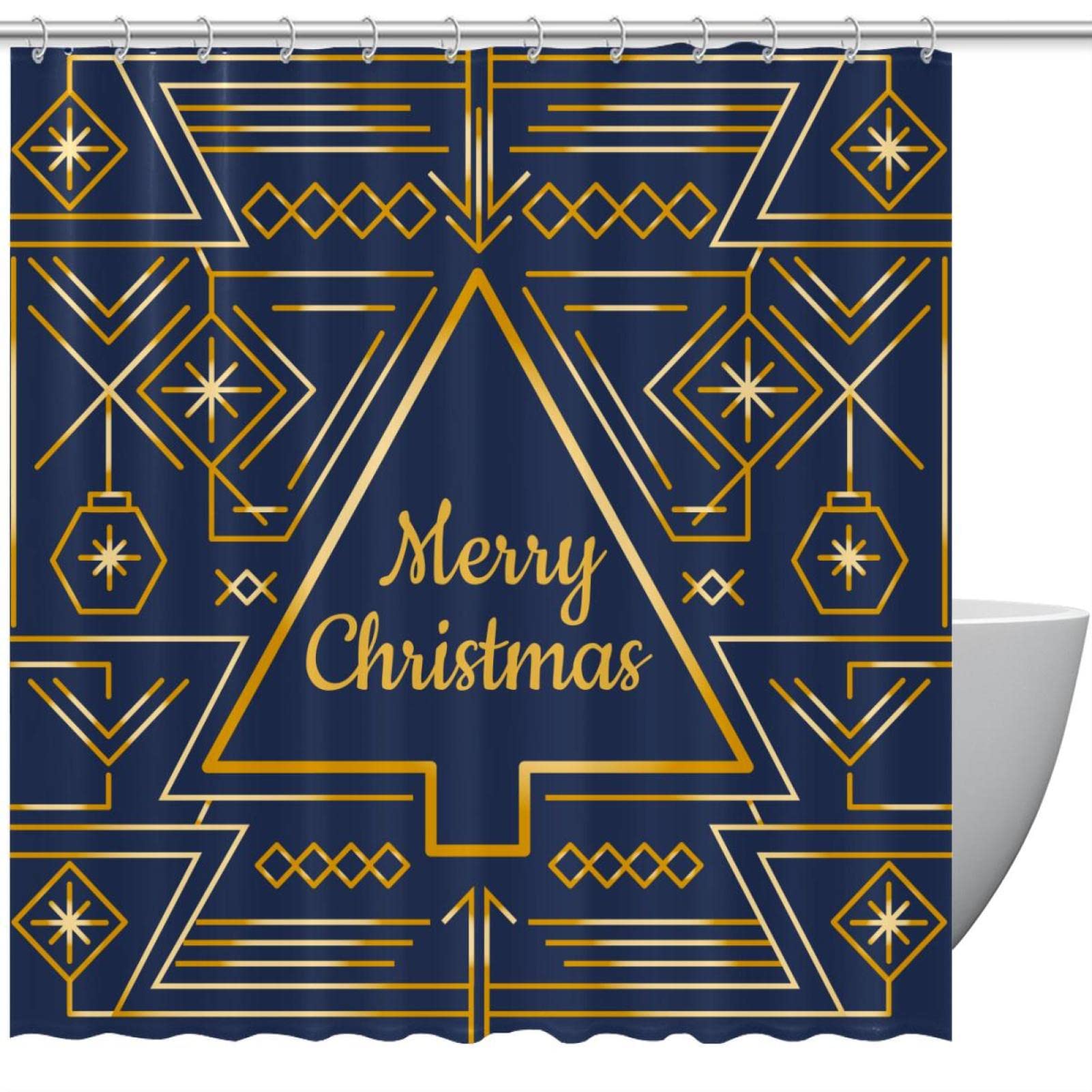 Rideau de douche imperméable de Noël pour réveiller la magie des fêtes en famille