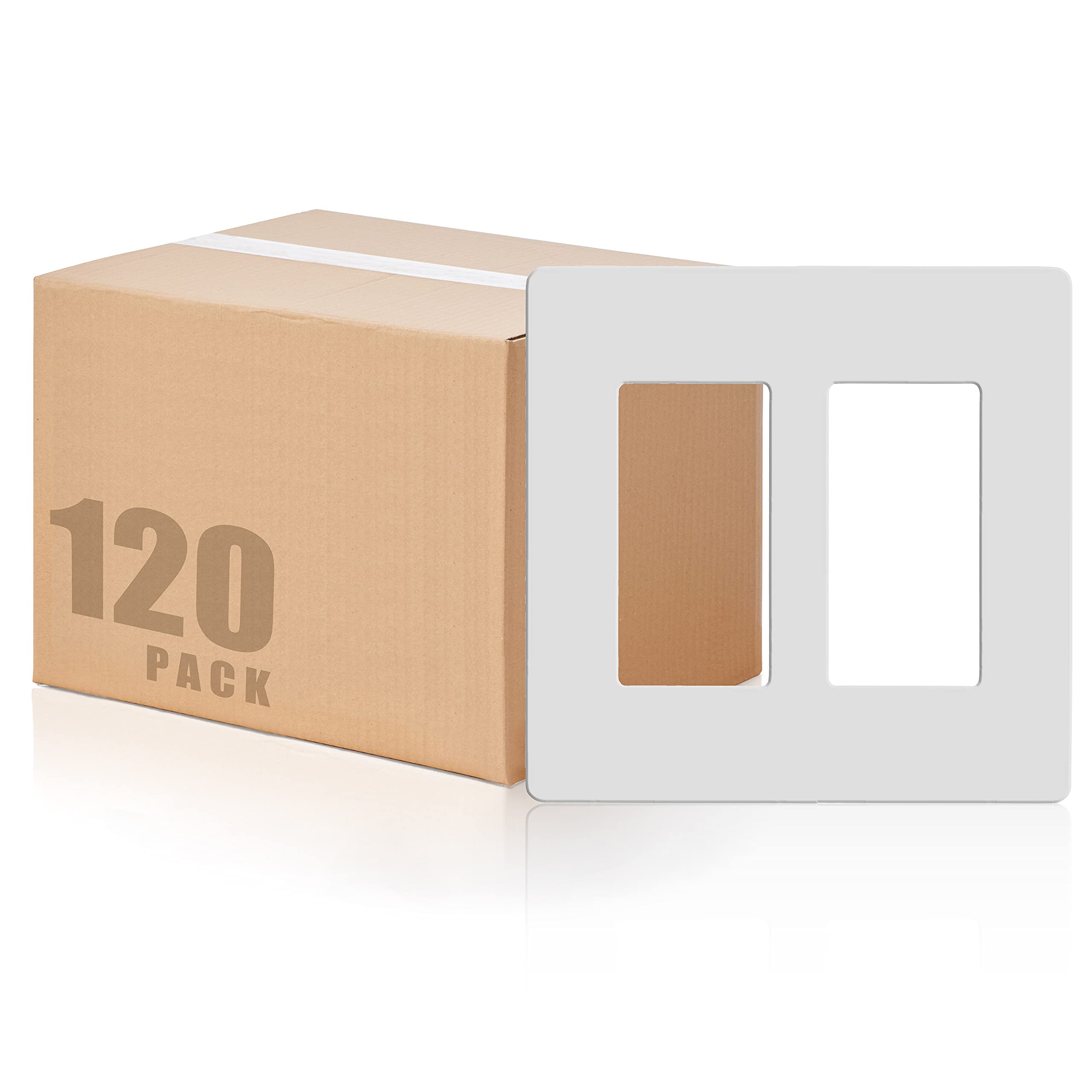 Plaque de finition pour masquer les vis d'interrupteur blanc 120pcs