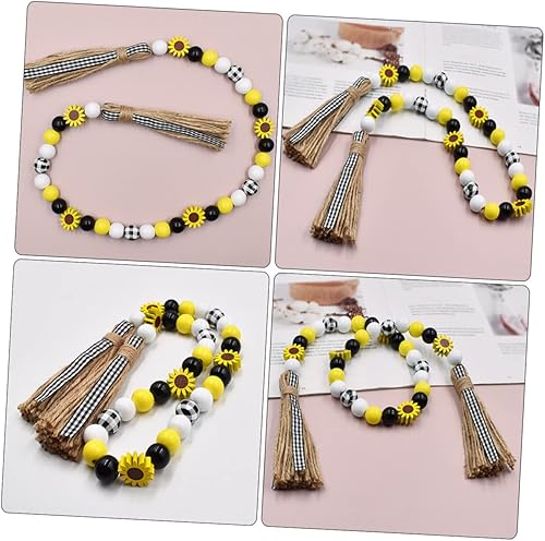 Miniatura 7 de ABOOFAN 2 piezas de girasoles con cuentas de girasol para decoración del hogar, accesorios para el hogar, guirnalda colgante de cuentas colgantes