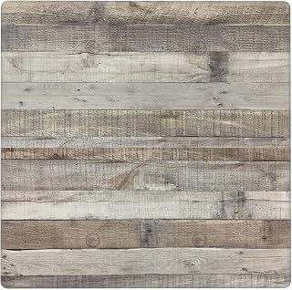 Vintage Wood Print Blank Wall Plate 2 Gang No Device Switch Plate Grey Rustic Farmhouse Decorative Double Blank Outlet Covers, 4.5 x 4.5 Inch