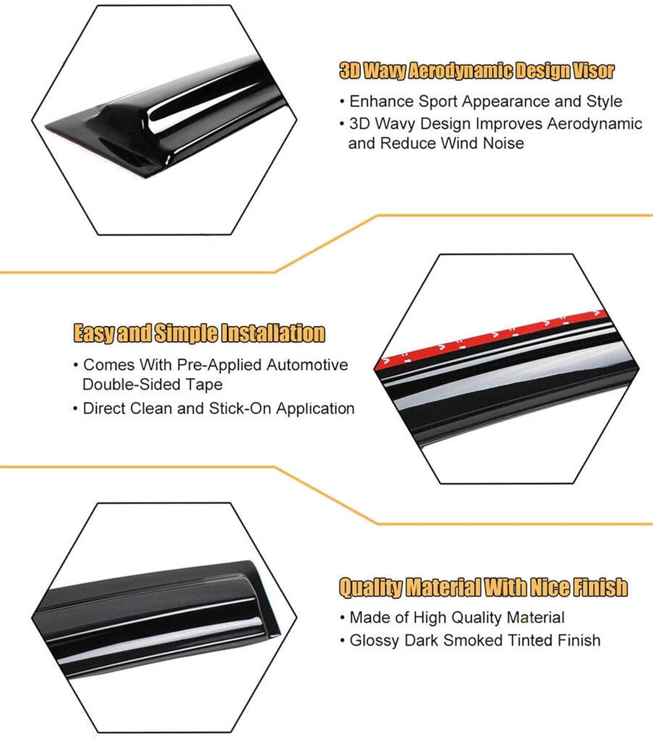 munirater Smoke Window Visor Wind Deflector Vent Rain Guard Replacement for 2008 2009 2010 2011 2012 2013 2014 2015 2016 Chevy Cruz J300