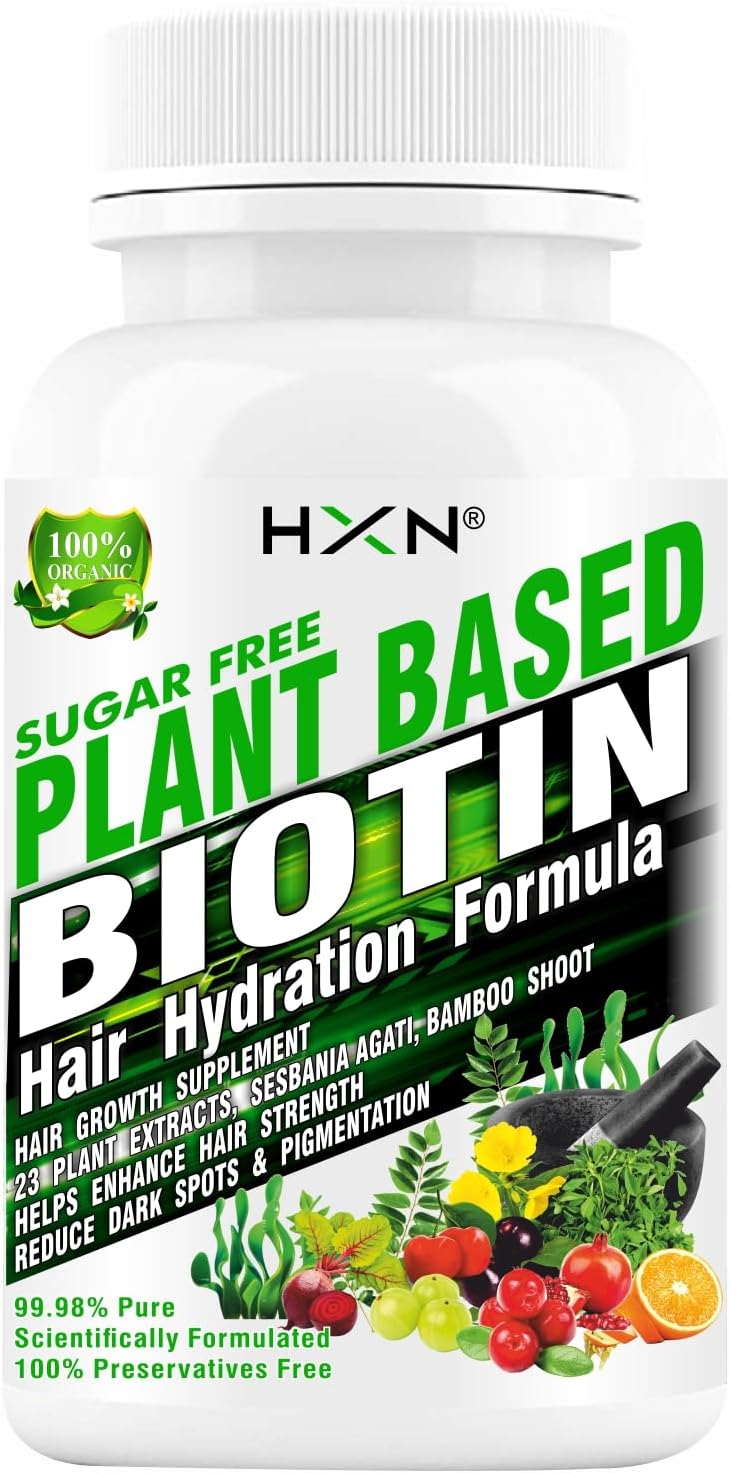 Biotin Tablets For Hair Growth With 10000mcg Powder Plant-Based Supplements, DHT Blocker To Reduce Hair Loss, Fall, Dry Scalp, And Dandruff Control Supplement For Women-60 Tablet (Pack1).