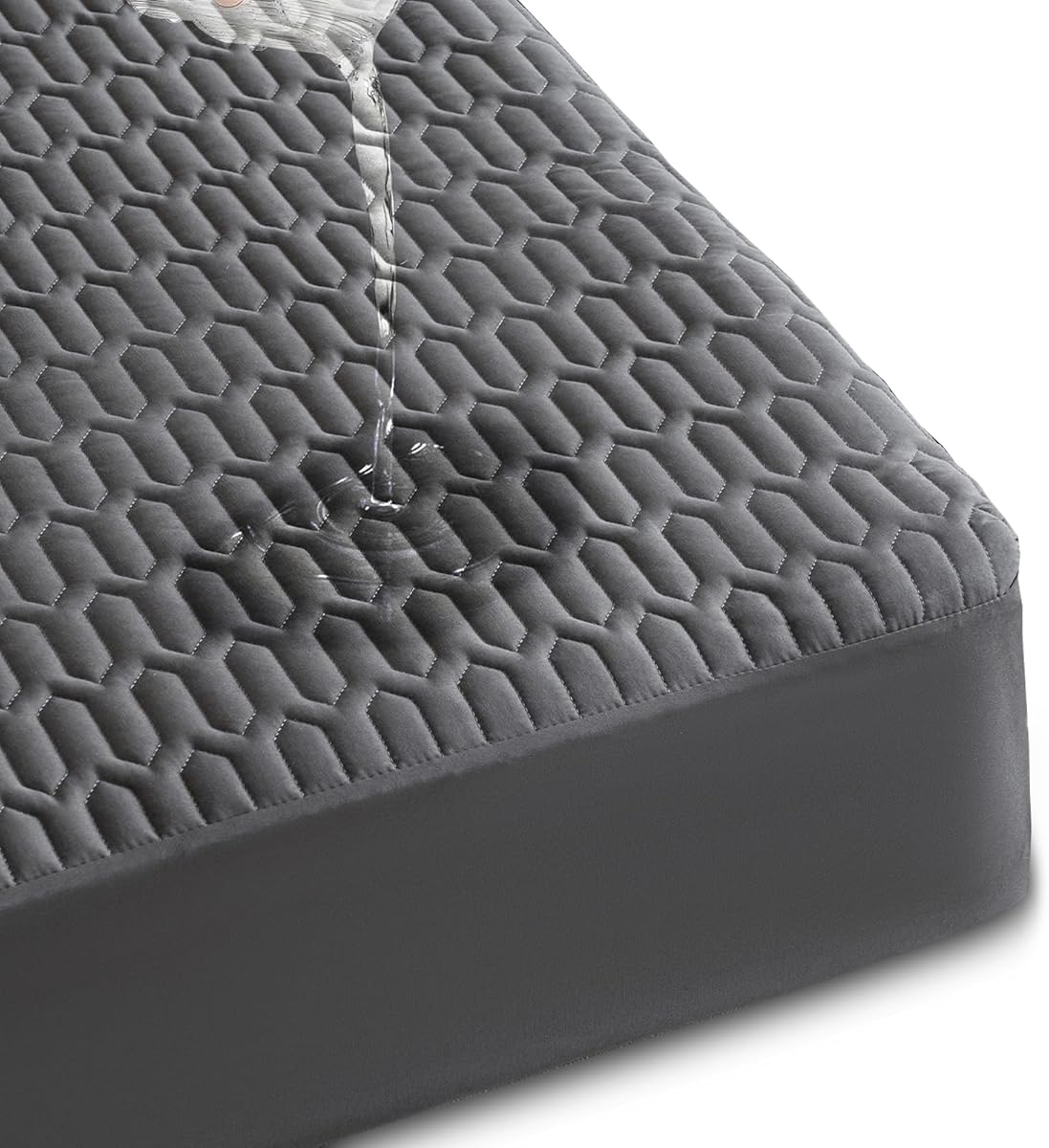 Waterproof Mattress Protector Queen Size, Mattress Pad Cover with Deep Pocket Fitted Up to 6"-18" Depth, Noiseless Soft Breathable Bed Mattress Cover Washable, Gray