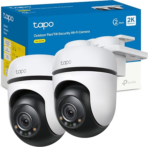 🔥 Tapo C510W (2-Pack) – Outdoor WiFi Surveillance Camera 360º, 2K 3MP, AI