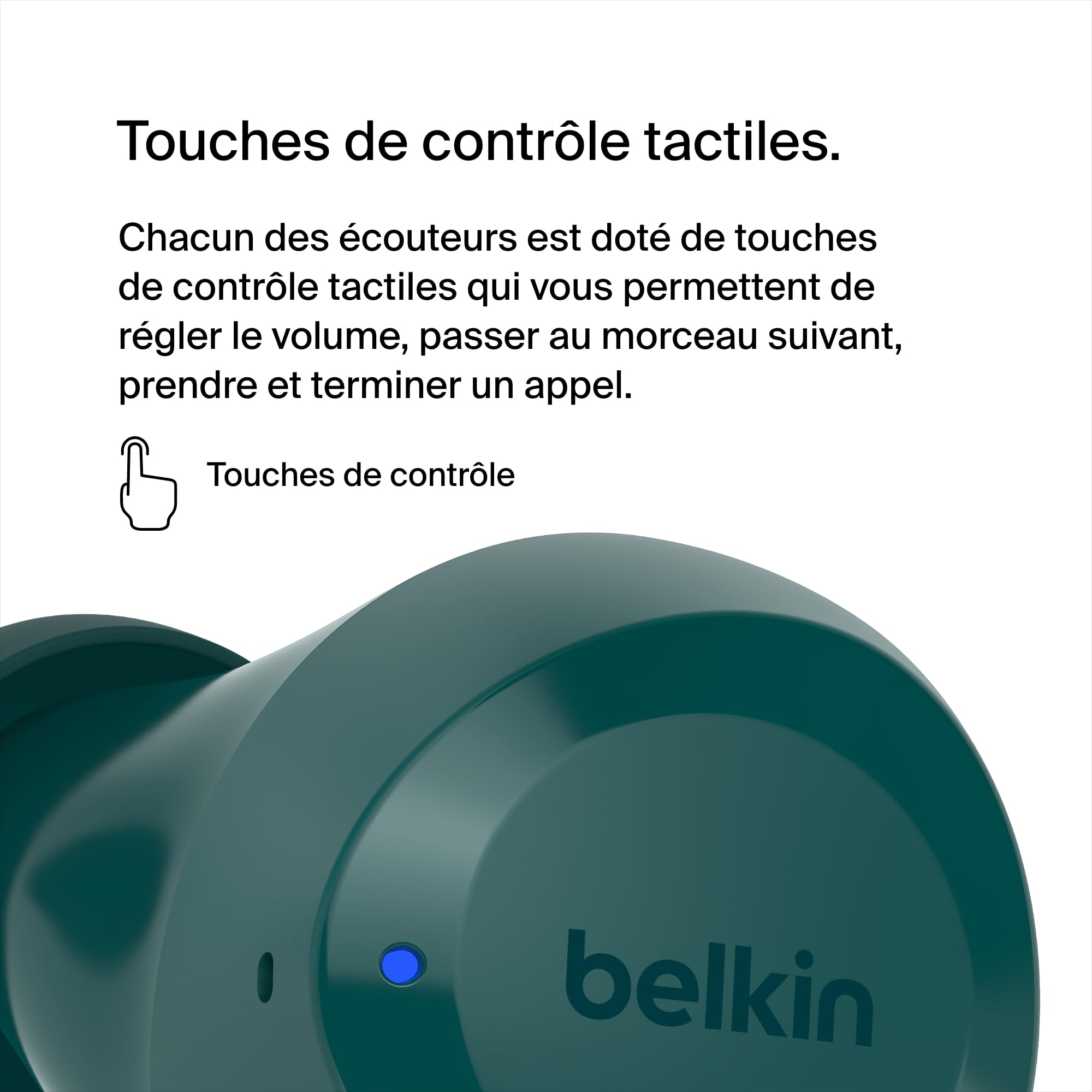 Belkin Écouteurs True Wireless SoundForm Bolt (sans fil, jusqu'à 28h d'autonomie de batterie, mode mono, certification IPX4, Bluetooth, micro, pour iPhone, Galaxy, etc.)