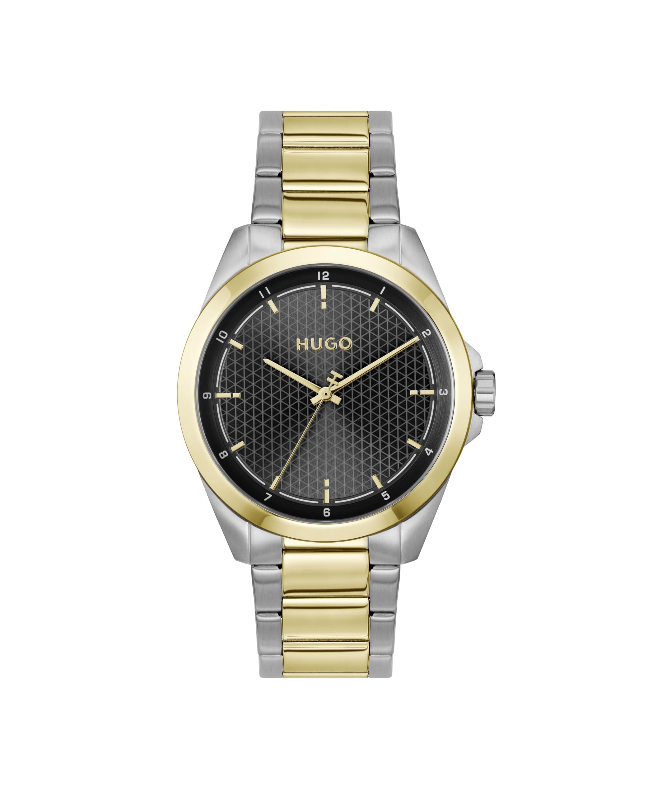 HUGO #SEAM Men's Black Dial & IP Stainless Steel Bracelet Watch