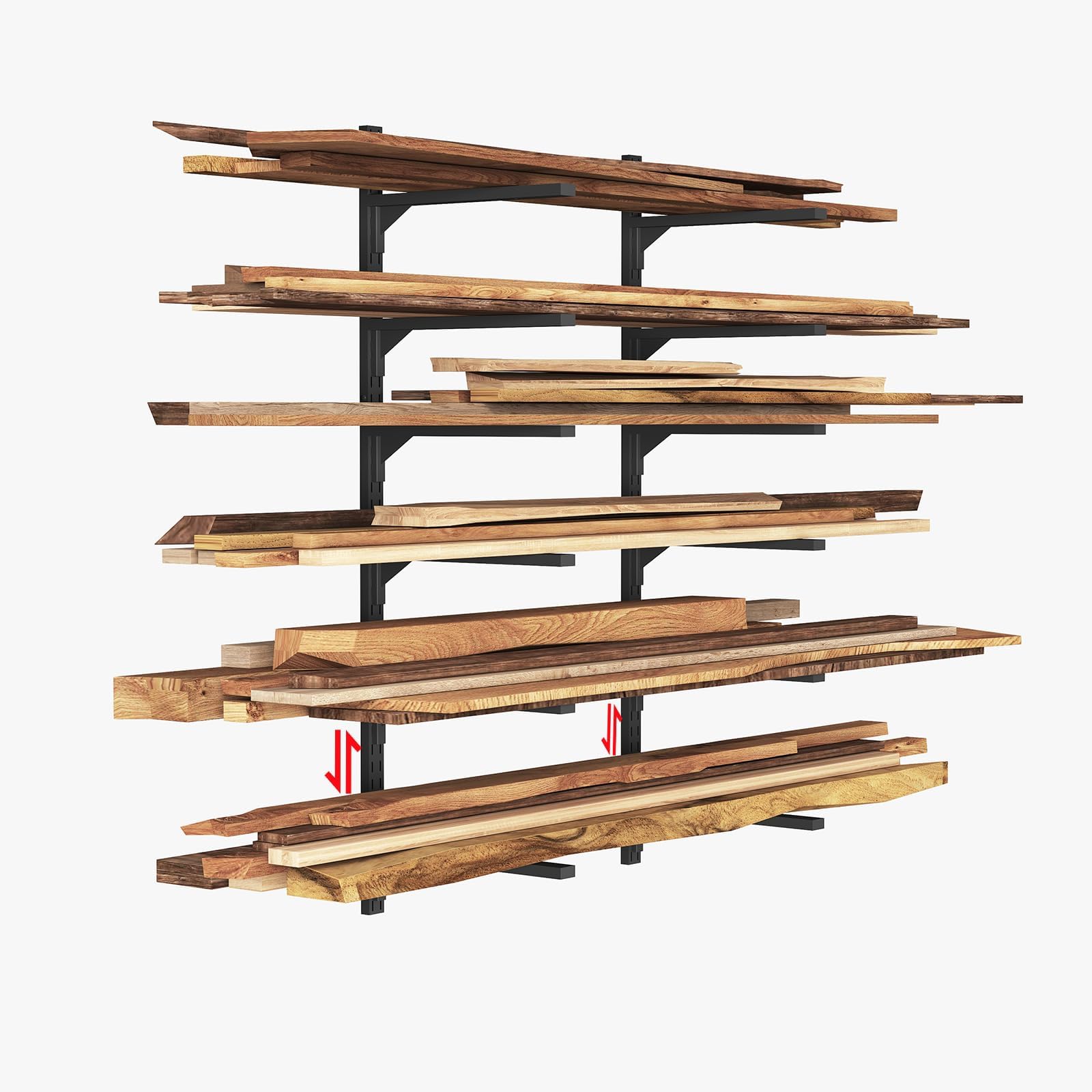 Acools Lumber Storage Rack, Lumber Rack Wall Mount, Heavy