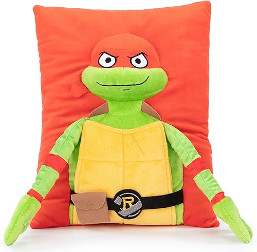 Jay Franco Nickelodeon Teenage Mutant Ninja Turtles Raphael 3D Snuggle Pillow - Almohada de felpa súper suave - Mide 13 pulgadas