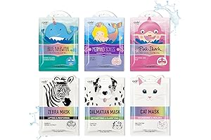 Epielle Kid Size Face Mask: 6-Pack Korean Beauty Sheet Masks for All Skin Types
