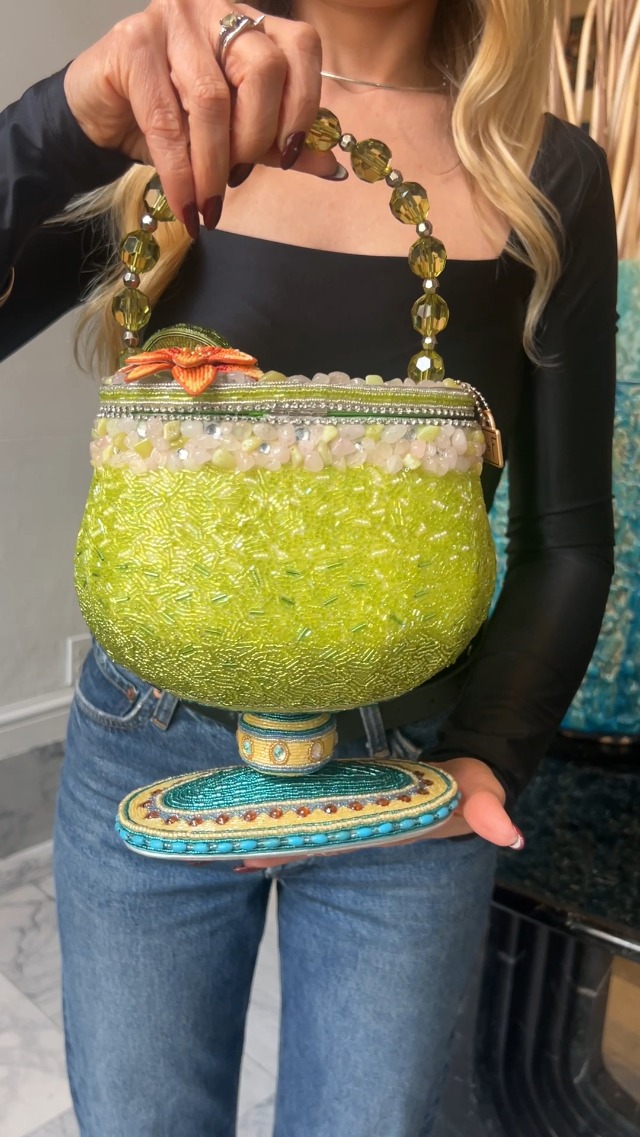 Mary Frances Salty Beaded Top Handle Handbag, Margarita Glass
