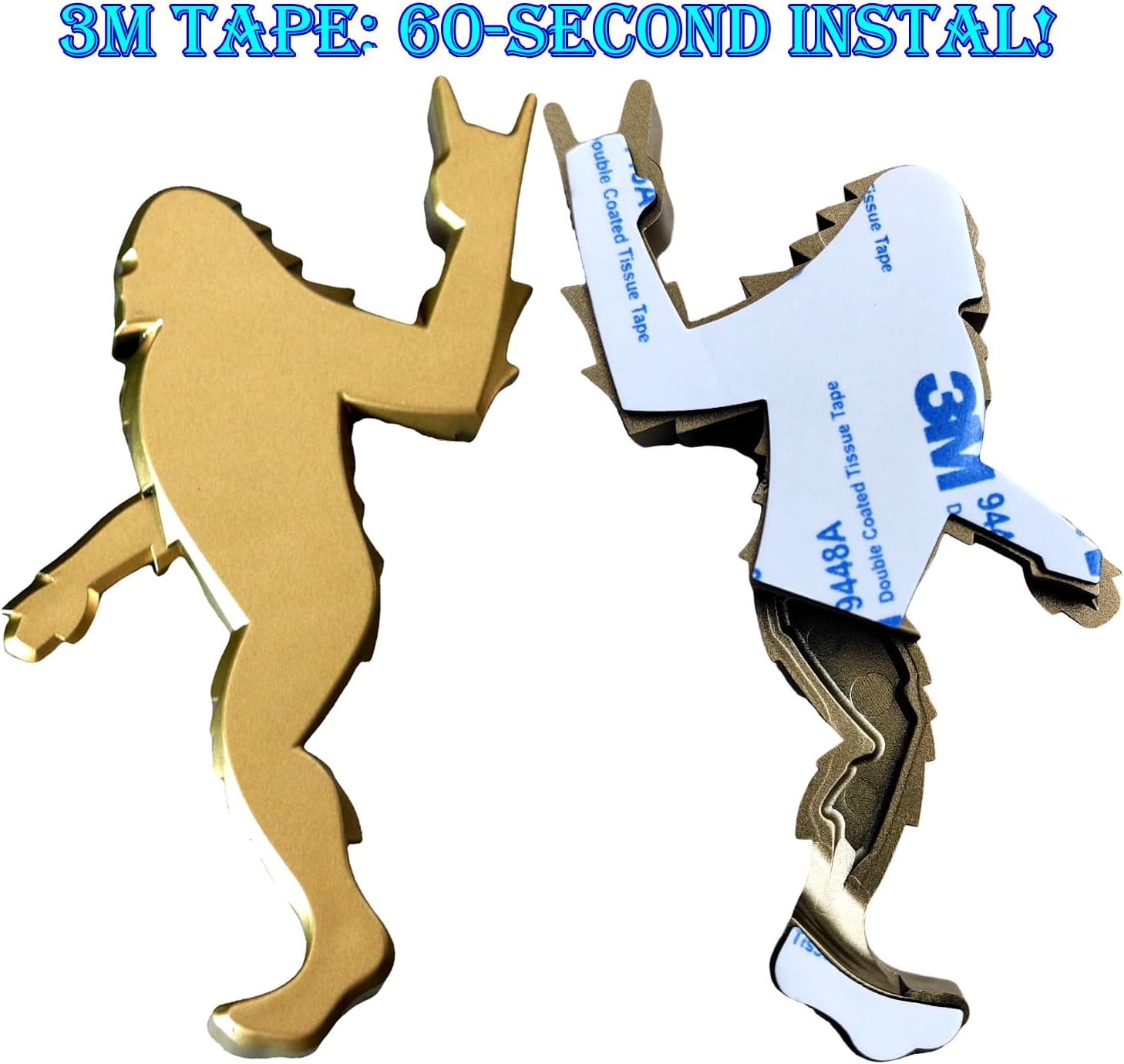 Add-A-Squatch to Your Bronco, 3x4 inch Emblem Overlay, Black and Bronze Design, 3M Adhesive Decal for 2021-2025 Models (Bronze, Loose & Horse Emblem Set)