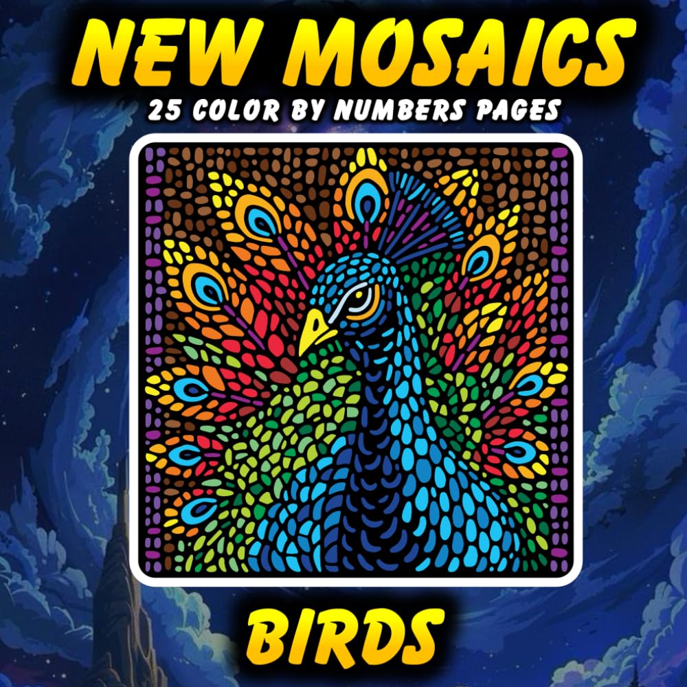 New Mosaics Coloring Book: Birds theme
