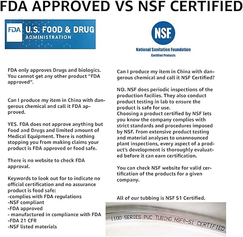 Miniatura 2 de UbrewUSA - Tubo de vinilo de 0433in ID 916 OD Fermtech estándar con certificación de grado alimentario FDA NSF 51 para línea de cerveza Kegerator