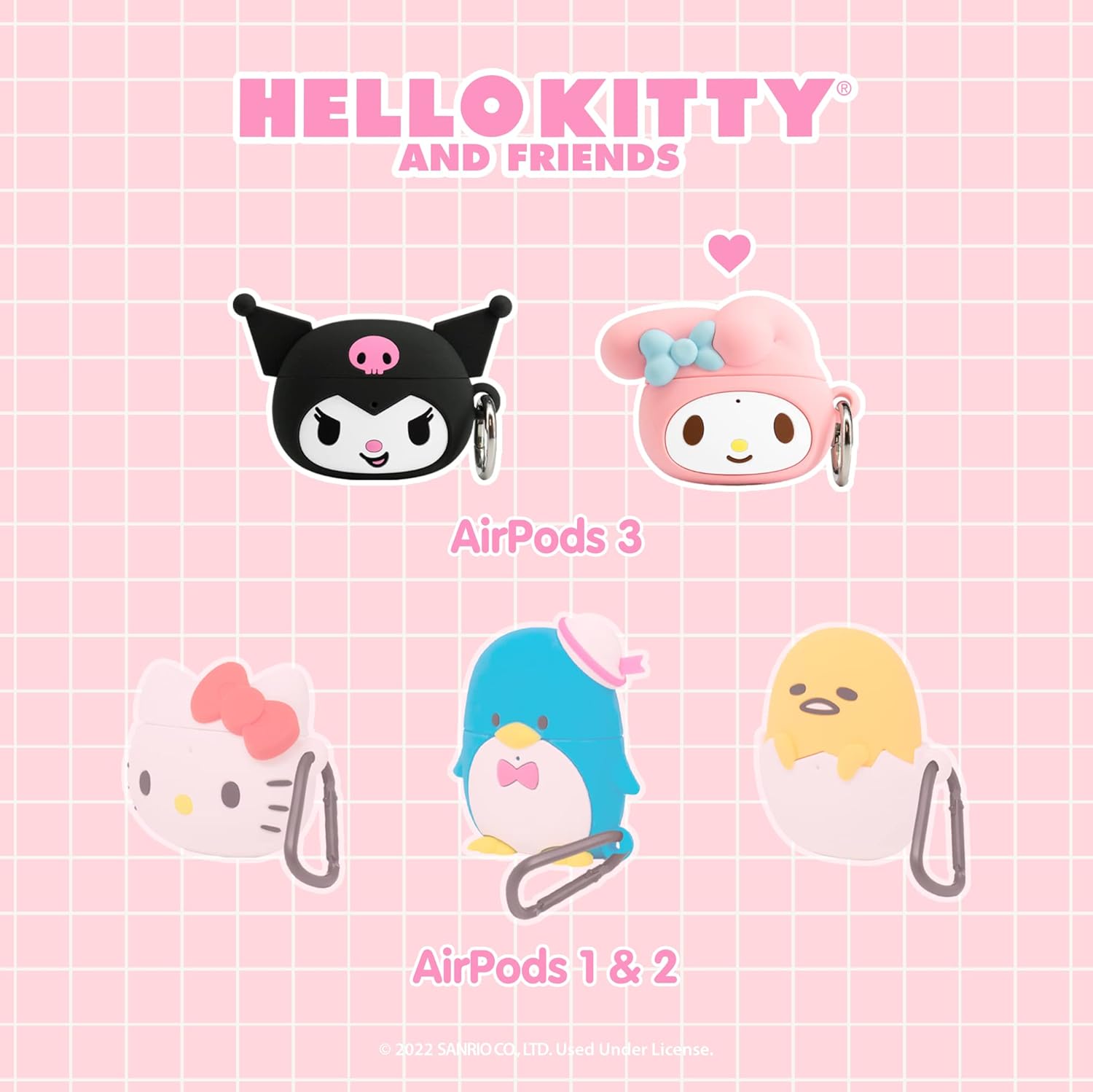 iFace My Melody Cute Silicone Protective Cover Designed for AirPods 3rd Gen. Case + Special Edition Silicone Protective Cover Designed for Apple AirTag