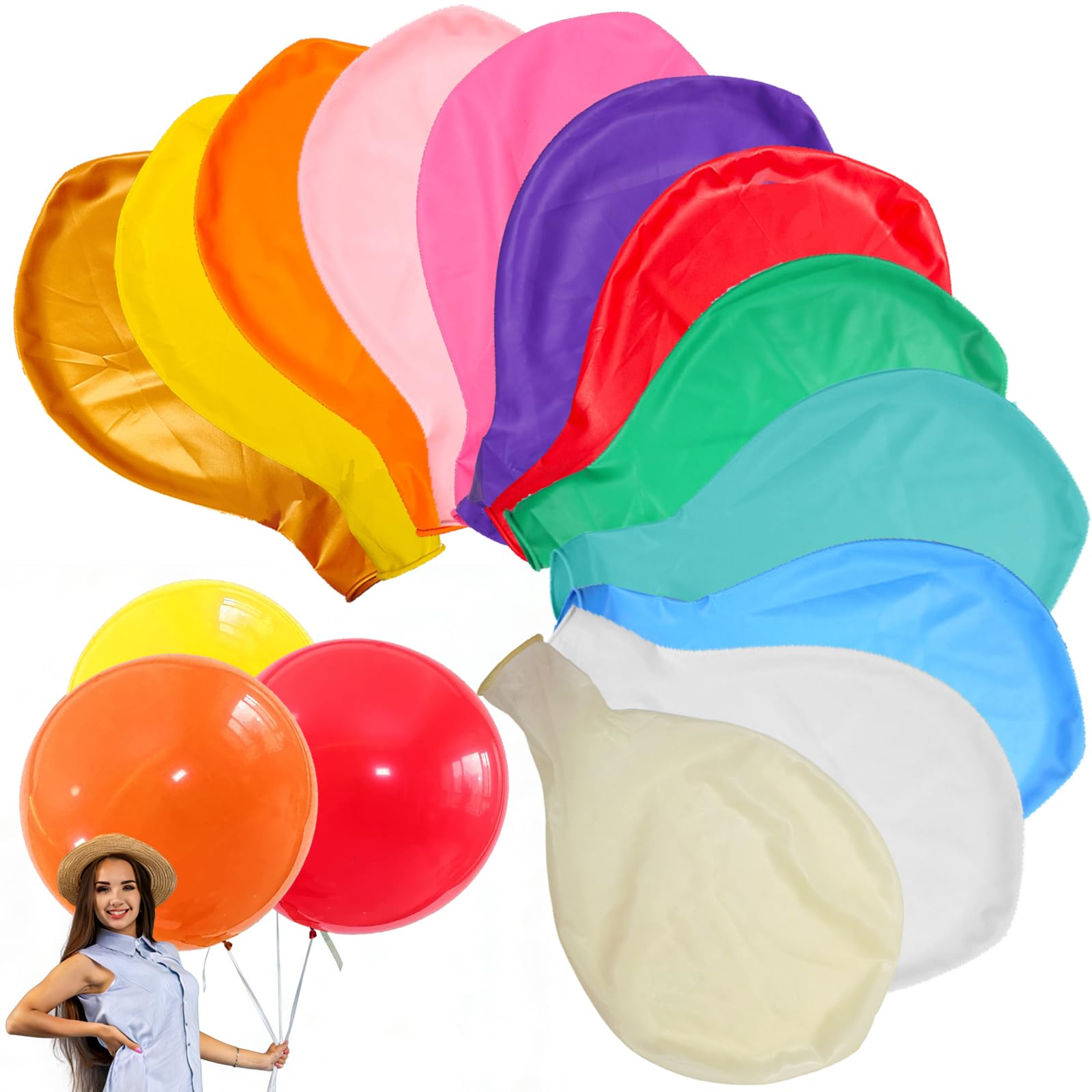 YOUYIKE Pack of 15 Large Balloons, 36 Inch Balloons, Large Balloons, XXL Balloons, Large Latex Giant Balloon, for Wedding, Baby Shower, Birthday Party Decoration (91 cm)