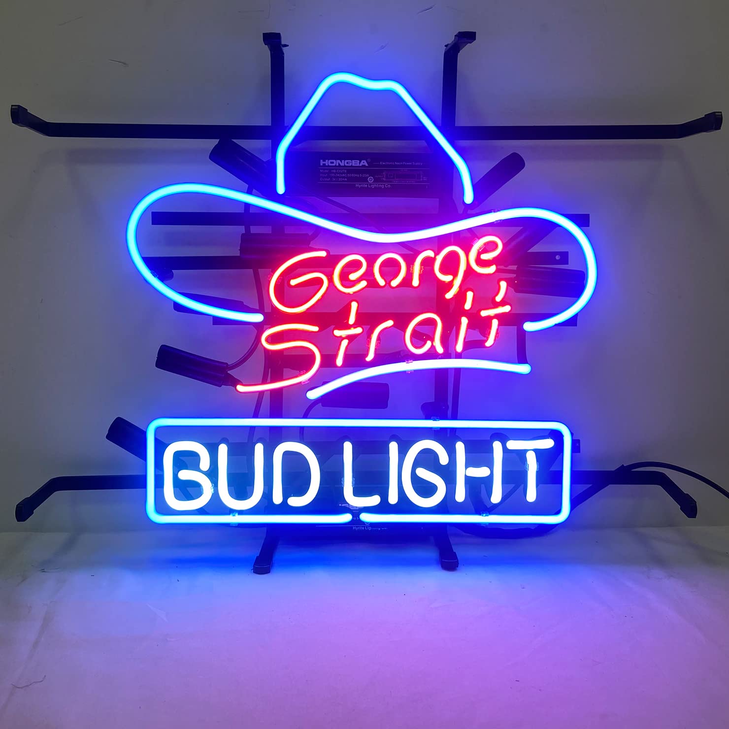 Amazon.co.jp: ネオンサイン 『Bud Light George』 NEON SIGN ガラス