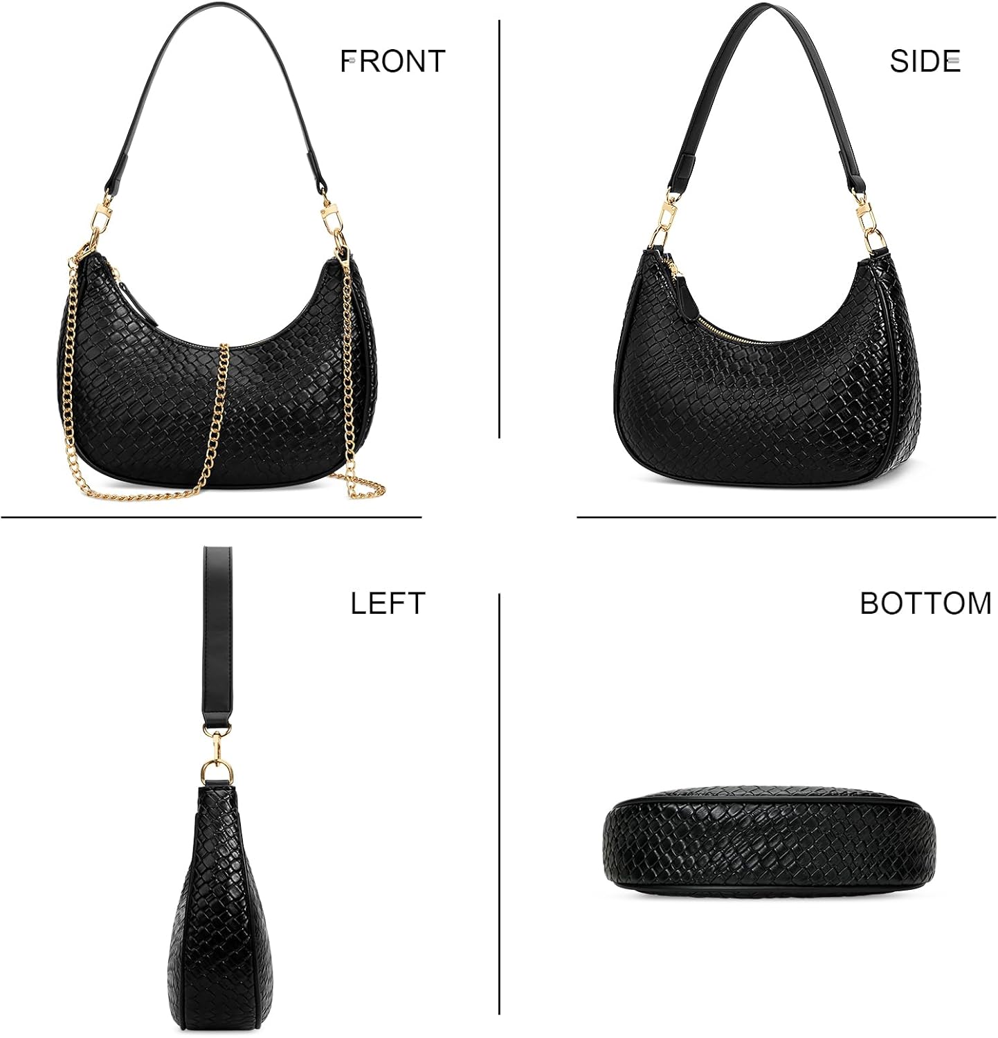 KKXIU Shoulder Bag for Women Small Purse Cute Clutch Hobo Handbag Trendy Crescent Bag - Image 5