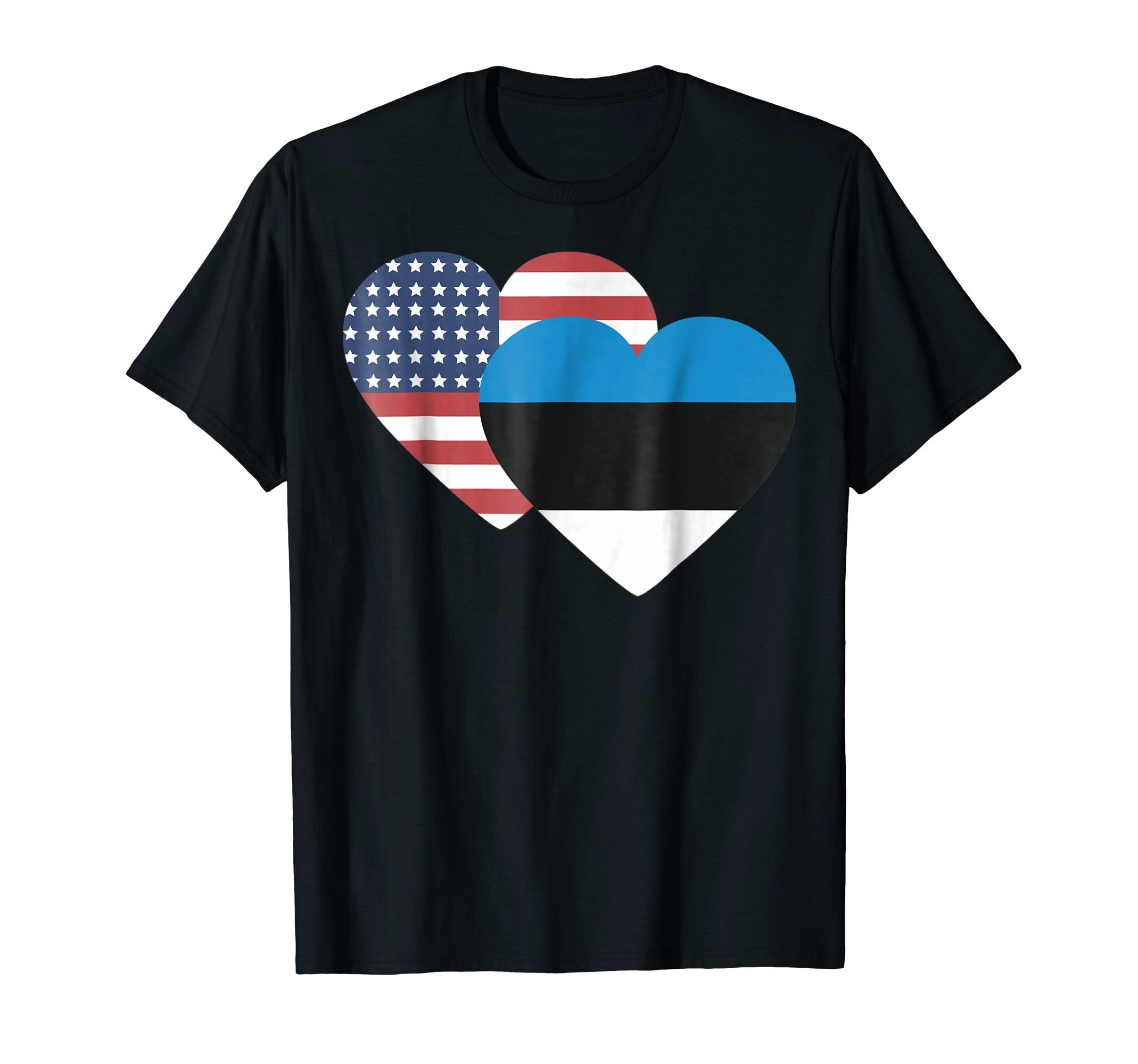 Estonia USA Heart Flag T-shirt Tee Tees T Shirt Tshirt
