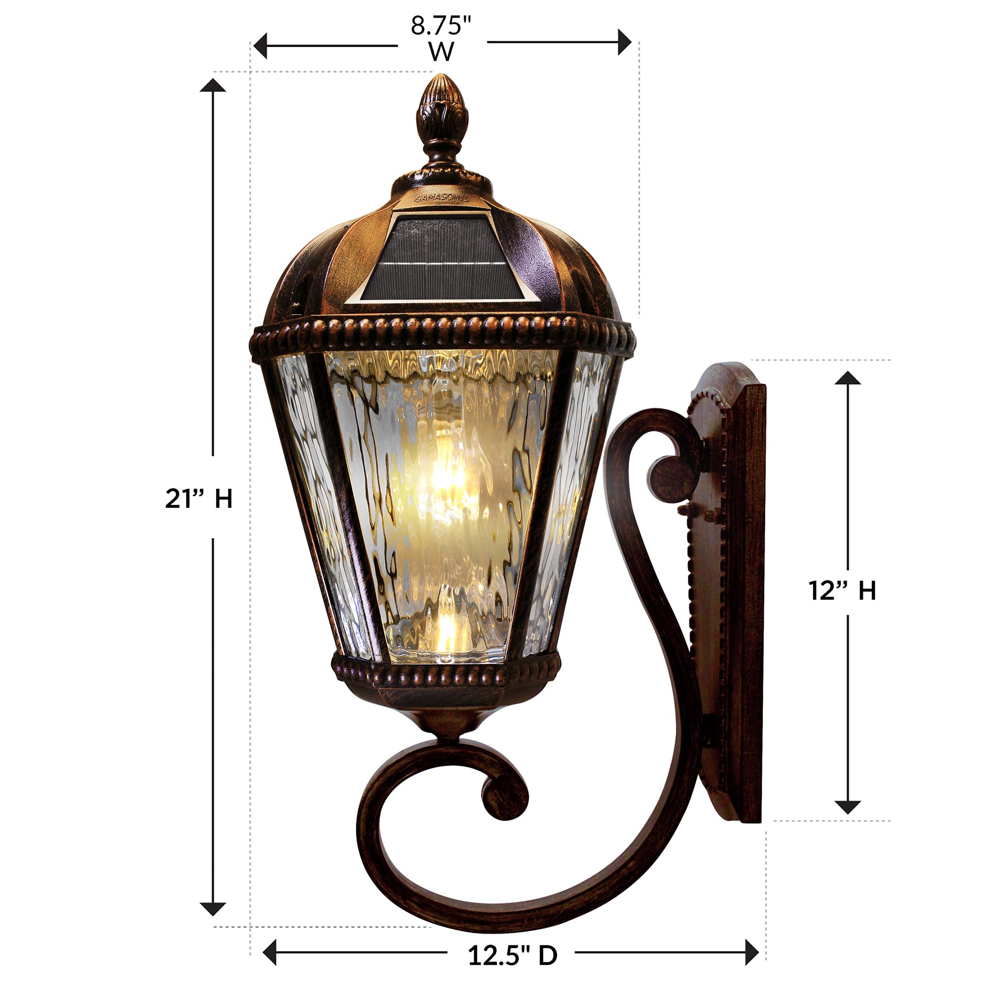 Amazon.com : Gama Sonic Solar Outdoor Wall Light, Royal Bulb