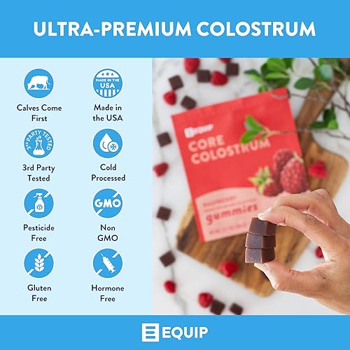 Miniatura 10 de Equip Foods Core Calostro - Polvo de calostro 100% alimentado con pasto 3,000 mg, 40% IgG, sandía, salud intestinal, inmunidad, recuperación,